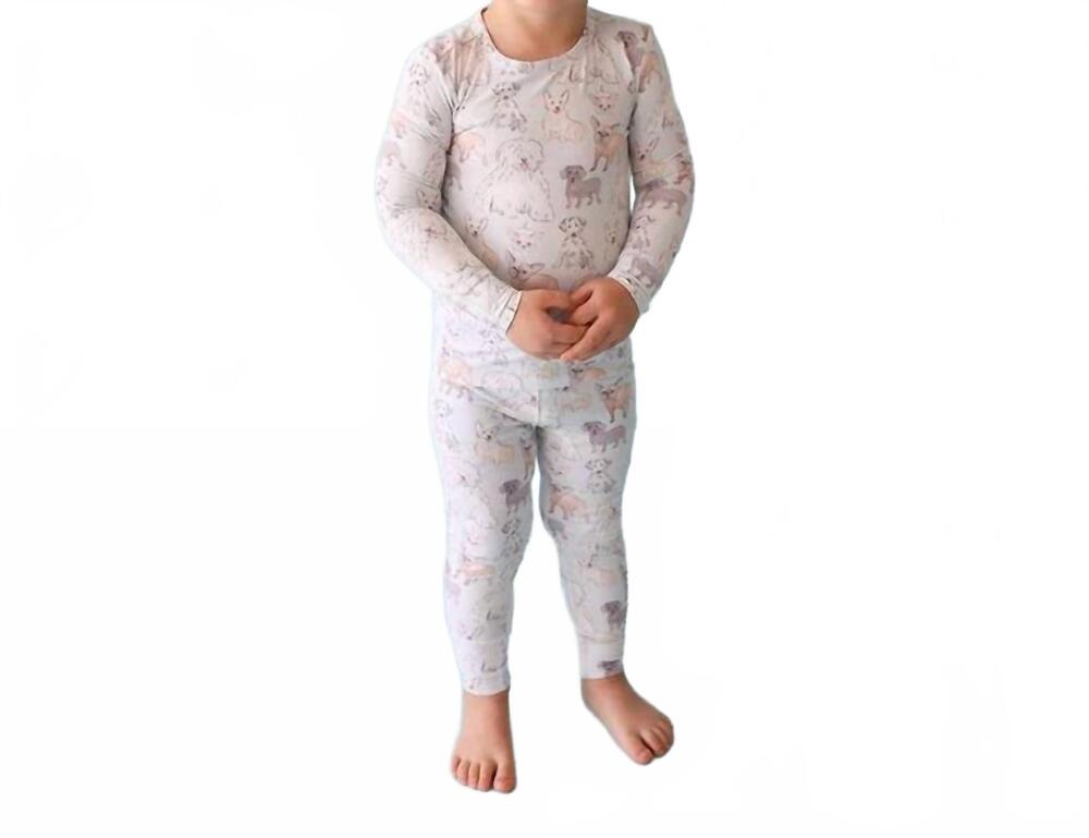 NEW POSH PEANUT kids gatsby classic pajama set in white